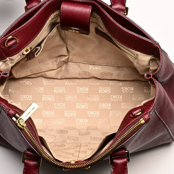 Michael Kors Kellen Medium Burgundy /Merlot Handbag - Picture 8 of 11
